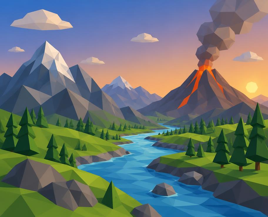 Pratinjau Low Poly 3D
