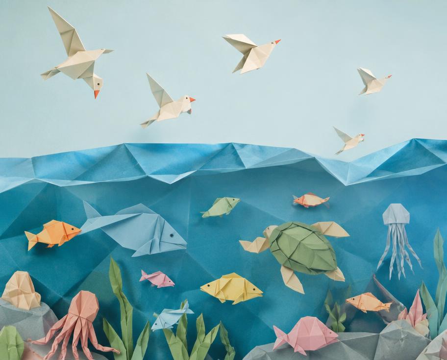 Pratinjau Origami Paper Fold Style