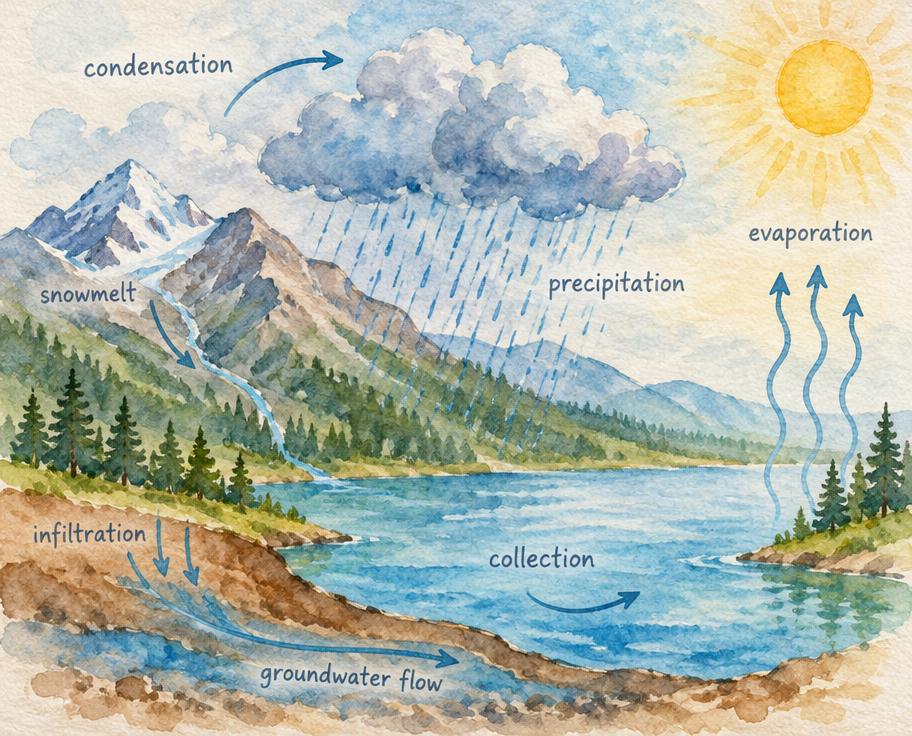 Pratinjau Watercolor Illustration